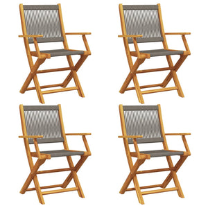 vidaXL Chaises de jardin 4 pcs Pliantes Gris Bois d'acacia massif