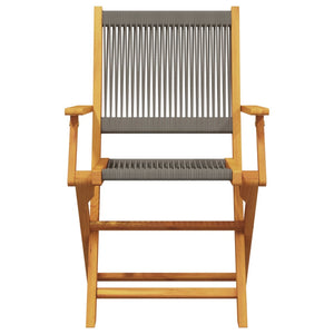 vidaXL Chaises de jardin 4 pcs Pliantes Gris Bois d'acacia massif