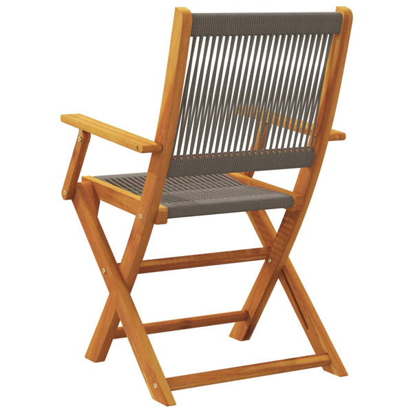 vidaXL Chaises de jardin 4 pcs Pliantes Gris Bois d'acacia massif