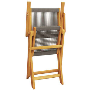 vidaXL Chaises de jardin 4 pcs Pliantes Gris Bois d'acacia massif