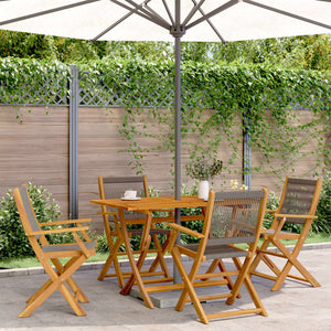 vidaXL Chaises de jardin 4 pcs Pliantes Gris Bois d'acacia massif