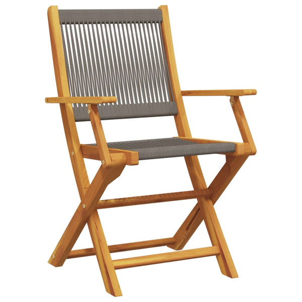 vidaXL Chaises de jardin 6 pcs Pliables Gris Bois d'acacia massif