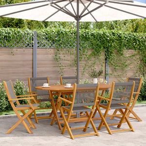 vidaXL Chaises de jardin 6 pcs Pliables Gris Bois d'acacia massif