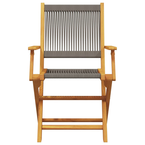 vidaXL Chaises de jardin pliantes 8 pcs Gris Bois d'acacia massif