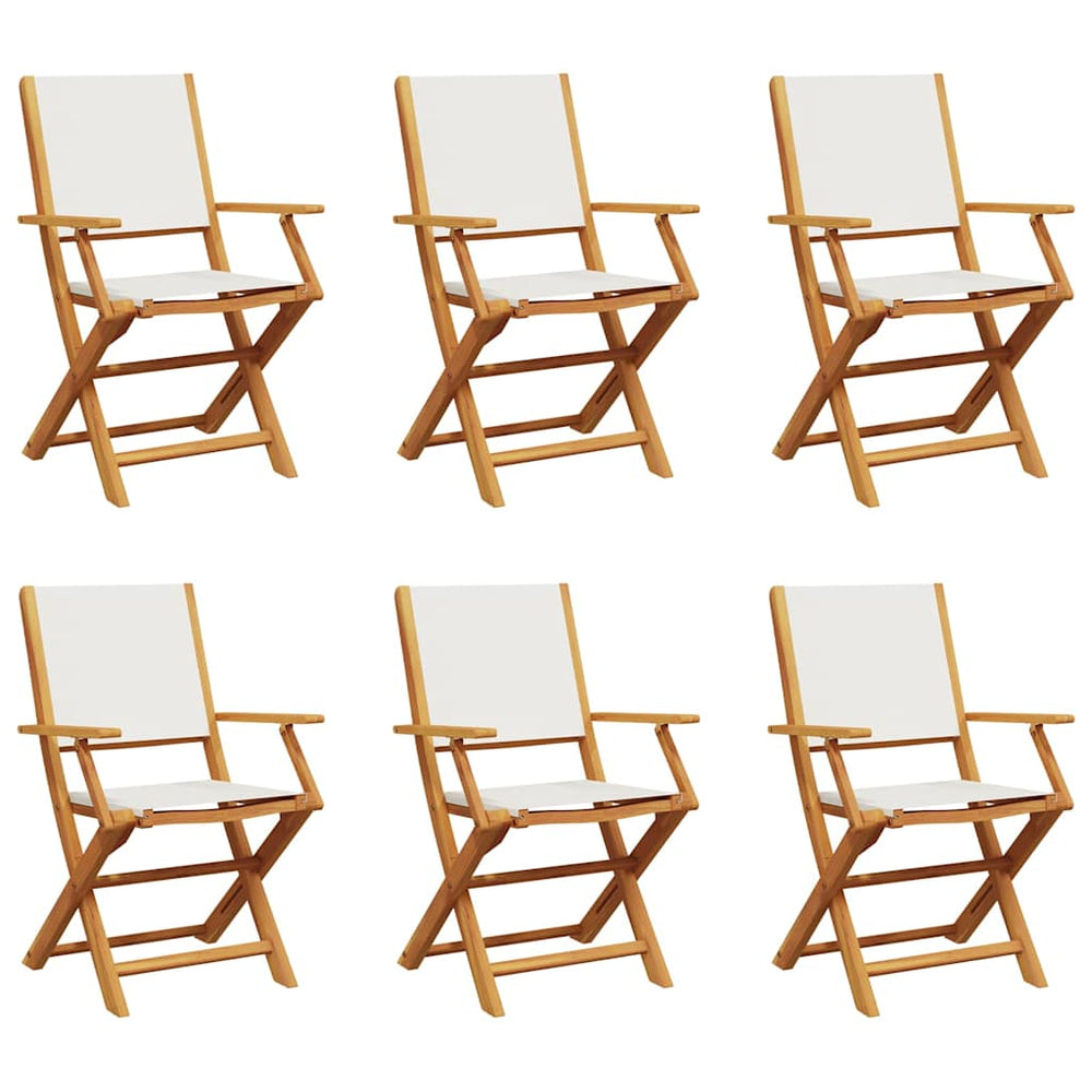 Klappbare Gartenstühle 6er Set Cremeweiß