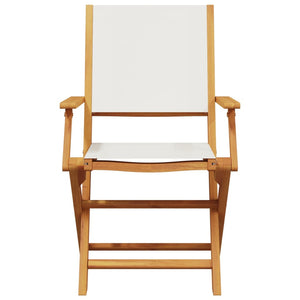 vidaXL Chaises de jardin pliantes 6 pcs Crème Tissu et bois massif