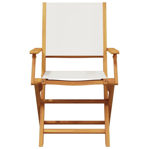 vidaXL Chaises de jardin pliantes 6 pcs Crème Tissu et bois massif