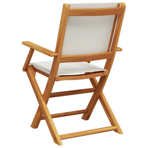 vidaXL Chaises de jardin pliantes 6 pcs Crème Tissu et bois massif