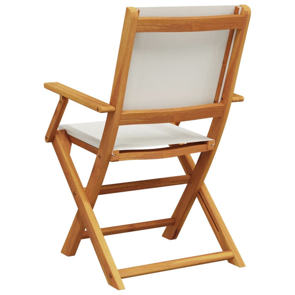 vidaXL Chaises de jardin pliantes 6 pcs Crème Tissu et bois massif