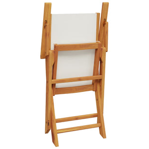 vidaXL Chaises de jardin pliantes 6 pcs Crème Tissu et bois massif