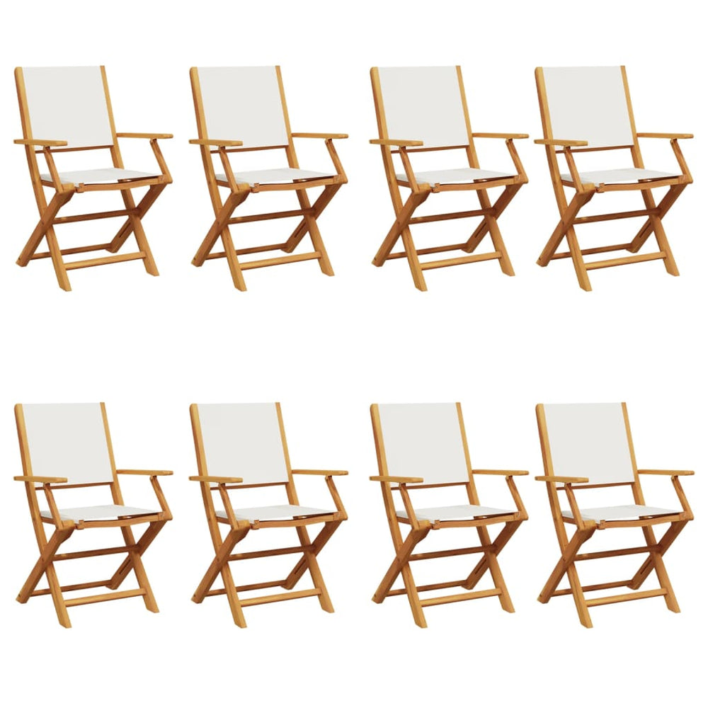 Klappbare Gartenstühle, 8er Set, Cremeweiß