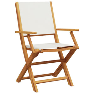 vidaXL Chaises de jardin pliantes 8 pcs Crème Tissu et bois massif