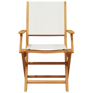 vidaXL Chaises de jardin pliantes 8 pcs Crème Tissu et bois massif