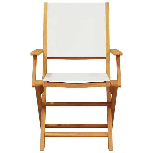 vidaXL Chaises de jardin pliantes 8 pcs Crème Tissu et bois massif