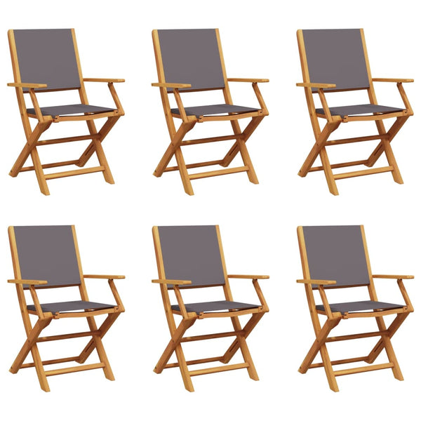 Klappbare Gartenstühle 6er Set Anthrazit