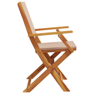 vidaXL Chaises de jardin 4 pcs Pliables Taupe Tissu et Bois massif