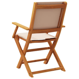 vidaXL Chaises de jardin 4 pcs Pliables Taupe Tissu et Bois massif
