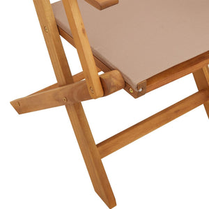 vidaXL Chaises de jardin pliantes 6 pcs Tissu taupe et bois massif