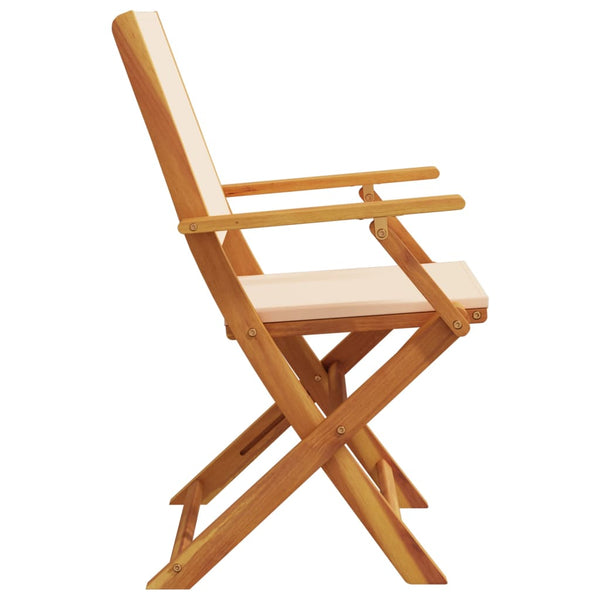 vidaXL Chaises de jardin pliables 6 pcs Tissu beige et bois massif