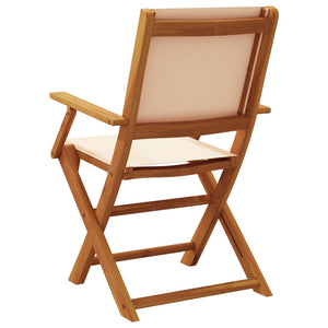 vidaXL Chaises de jardin pliables 6 pcs Tissu beige et bois massif