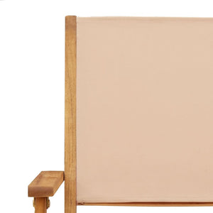 vidaXL Chaises de jardin pliables 6 pcs Tissu beige et bois massif