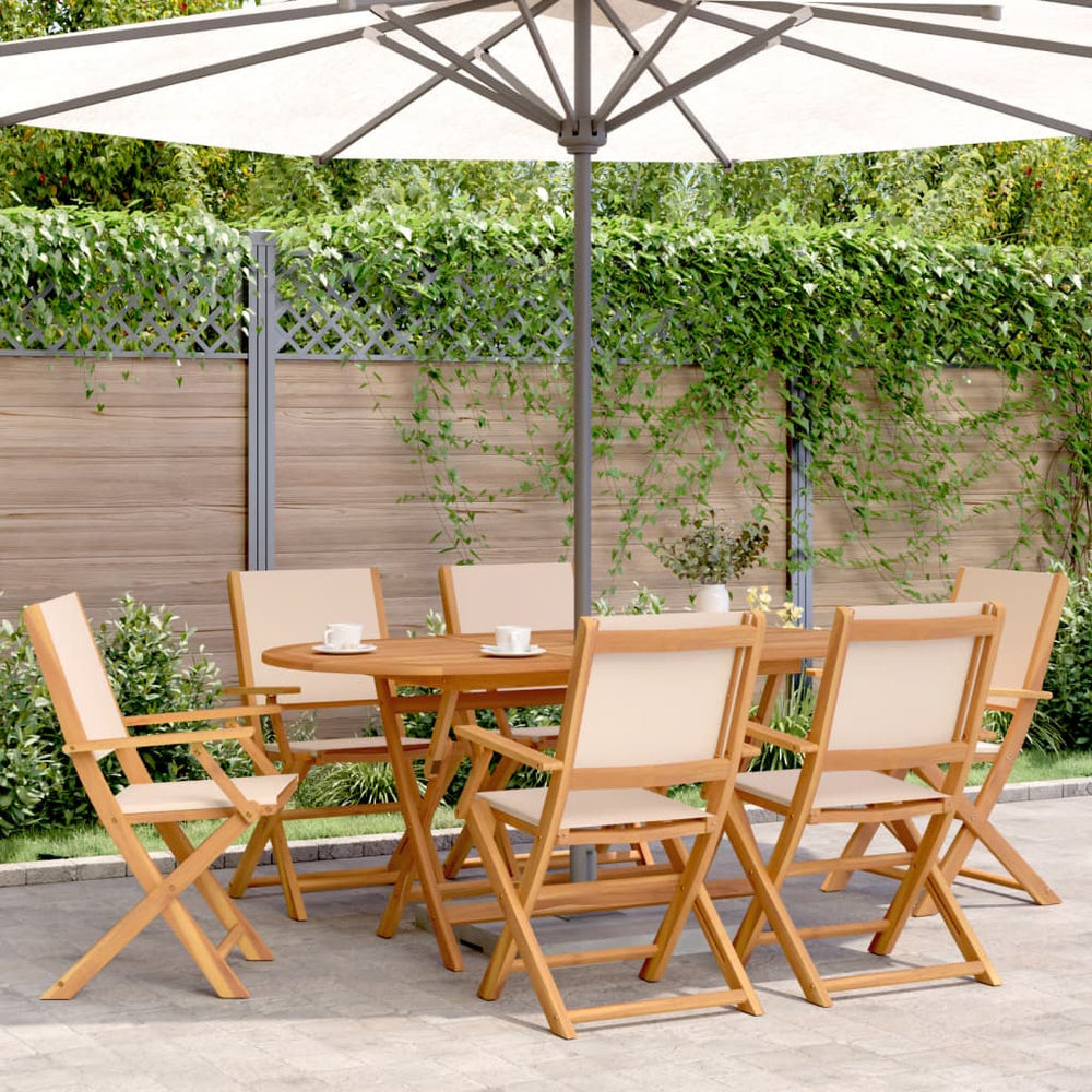 Klappbare Gartenstühle 6er Set Beige