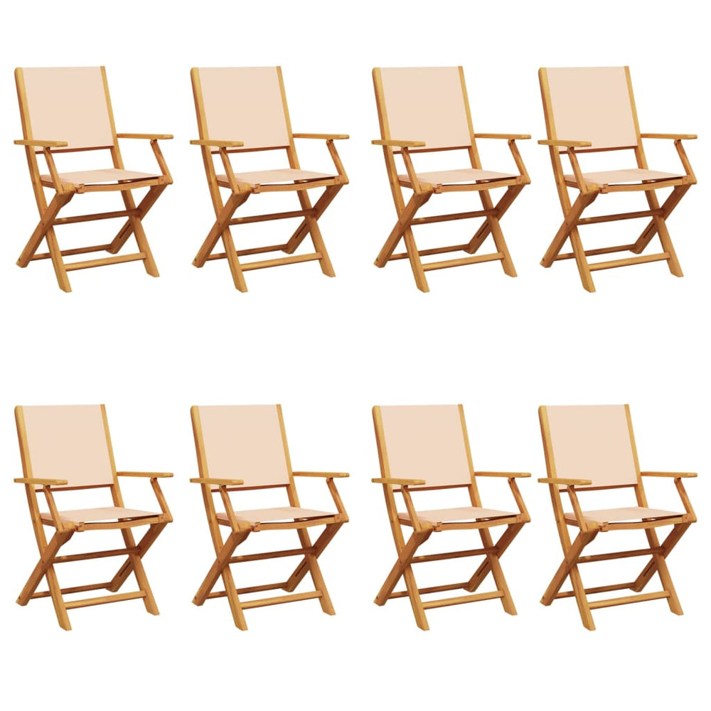Klappbare Gartenstühle, 8er Set, Beige