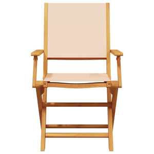 vidaXL Chaises de jardin 8 pcs Pliantes Tissu beige et bois massif