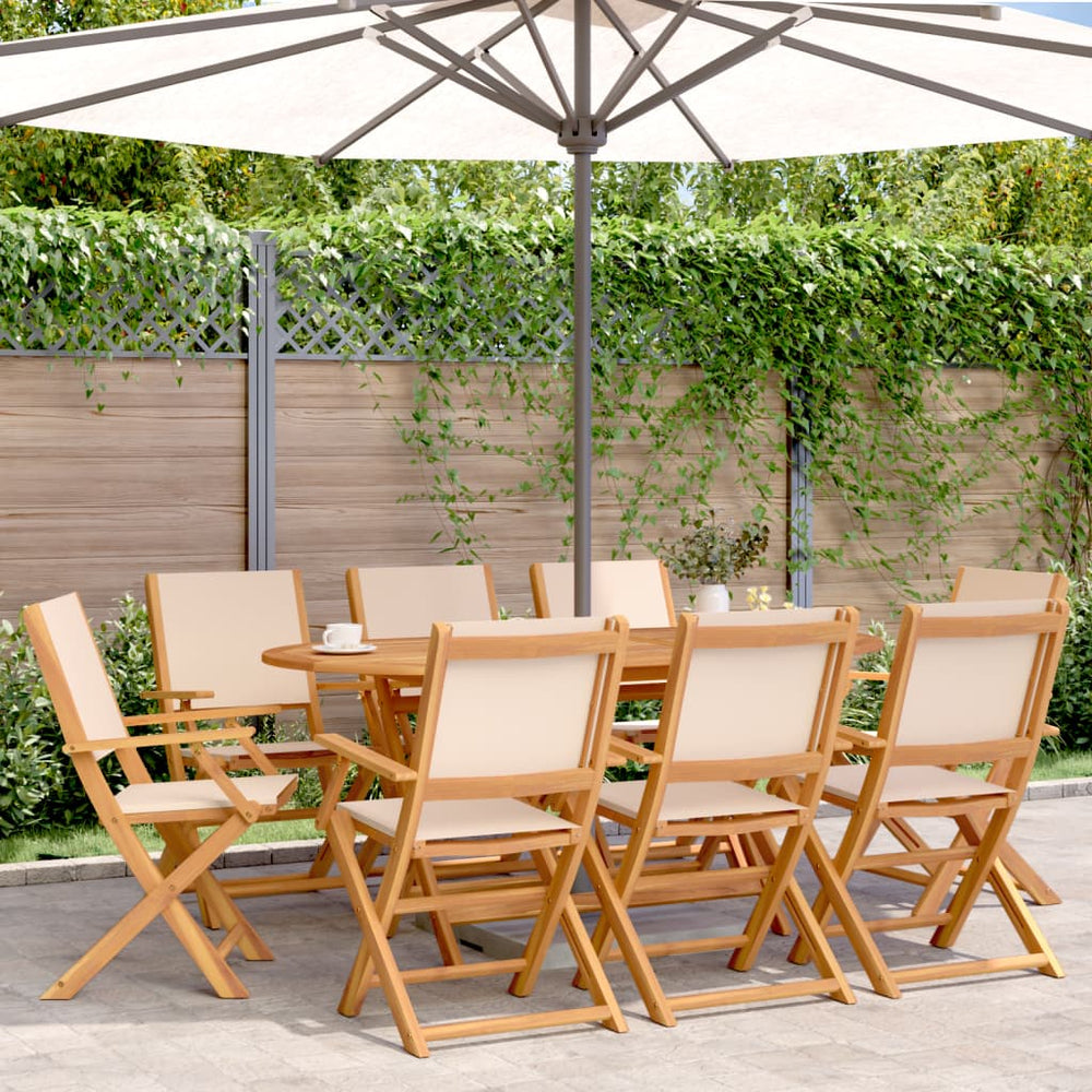 Klappbare Gartenstühle, 8er Set, Beige