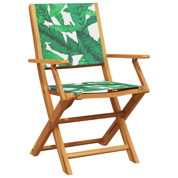 vidaXL Chaises de jardin 4 pcs. Pliantes Tissu vert et bois massif