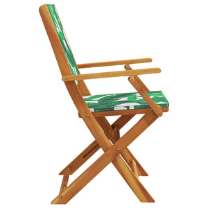 vidaXL Chaises de jardin 4 pcs. Pliantes Tissu vert et bois massif
