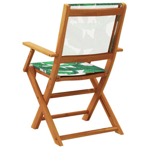vidaXL Chaises de jardin 4 pcs. Pliantes Tissu vert et bois massif