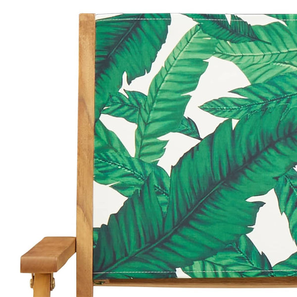 vidaXL Chaises de jardin 4 pcs. Pliantes Tissu vert et bois massif
