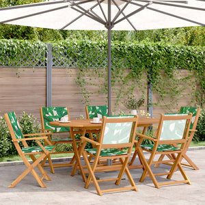 vidaXL Chaises de jardin pliantes 6 pcs Vert Tissu et Bois massif