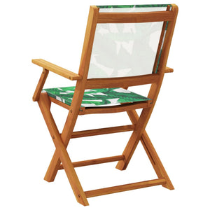 vidaXL Chaises de jardin 8 pcs. pliables vert tissu et bois massif