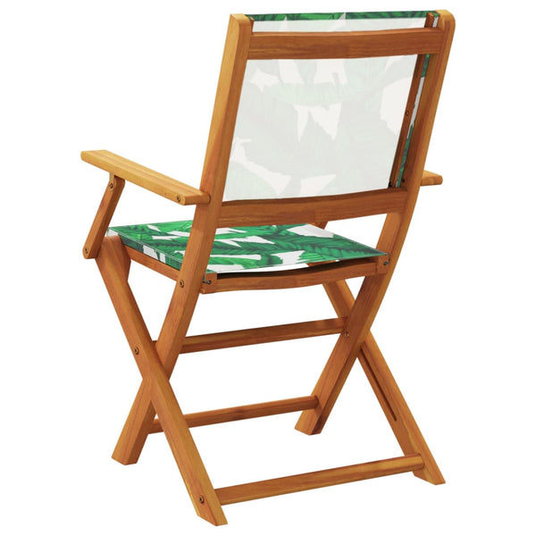 vidaXL Chaises de jardin 8 pcs. pliables vert tissu et bois massif