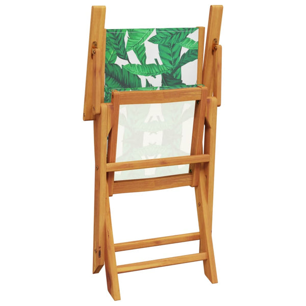 vidaXL Chaises de jardin 8 pcs. pliables vert tissu et bois massif