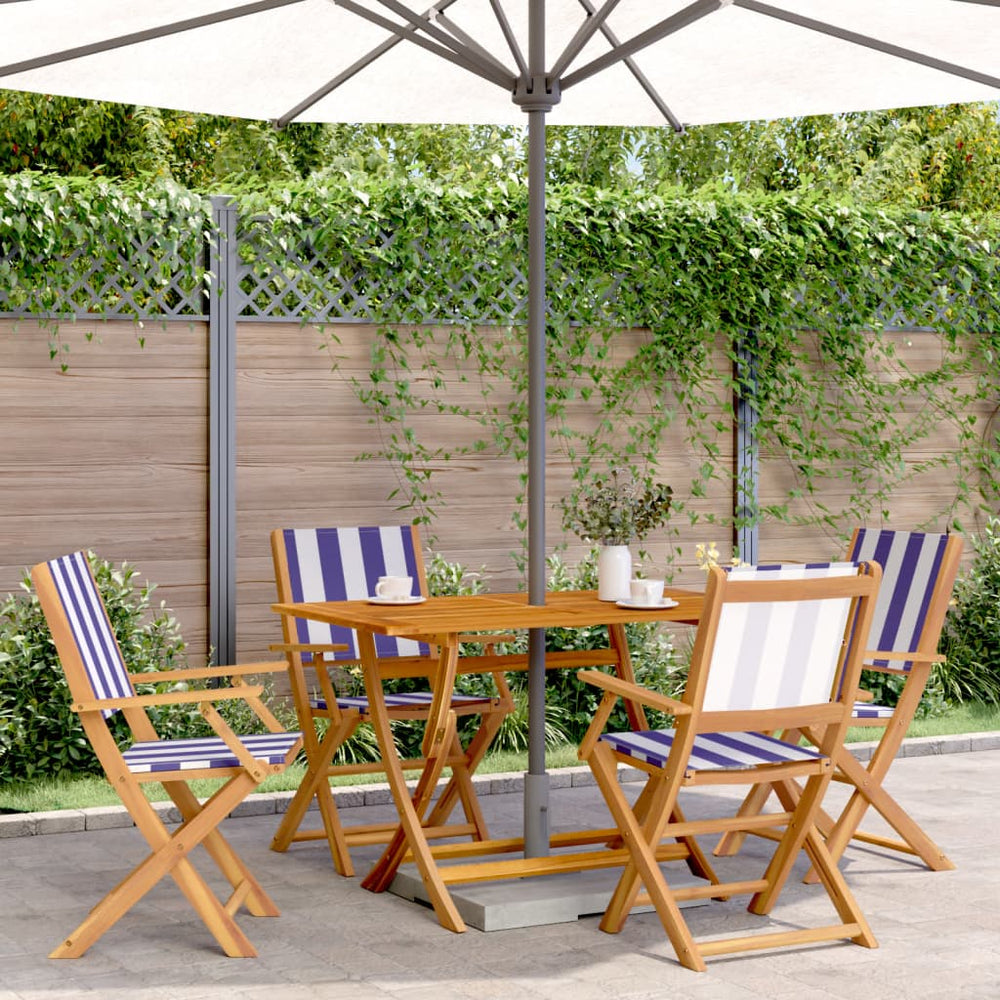 Klappbare Gartenstühle 4er Set, Blau/Weiß