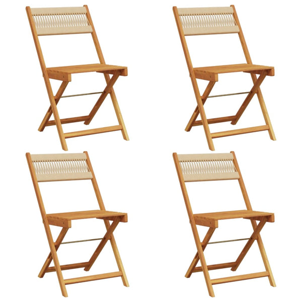 vidaXL Chaises de jardin 4 pcs Pliables Bois d'acacia massif Beige