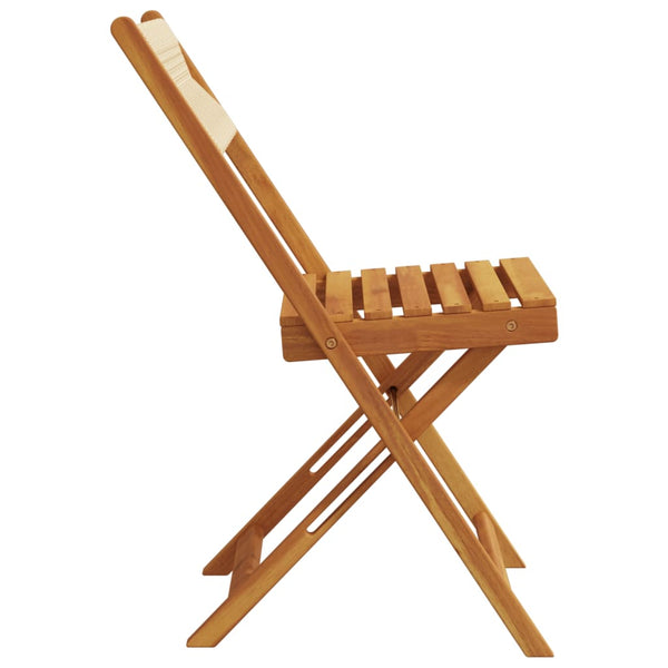 vidaXL Chaises de jardin 4 pcs Pliables Bois d'acacia massif Beige