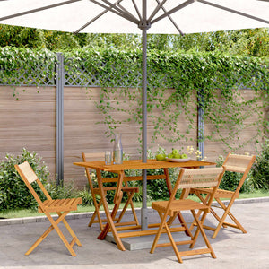vidaXL Chaises de jardin 4 pcs Pliables Bois d'acacia massif Beige