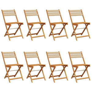 vidaXL Chaises de jardin 8 pcs Pliantes Beige Bois d'acacia massif