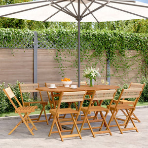 vidaXL Chaises de jardin 8 pcs Pliantes Beige Bois d'acacia massif