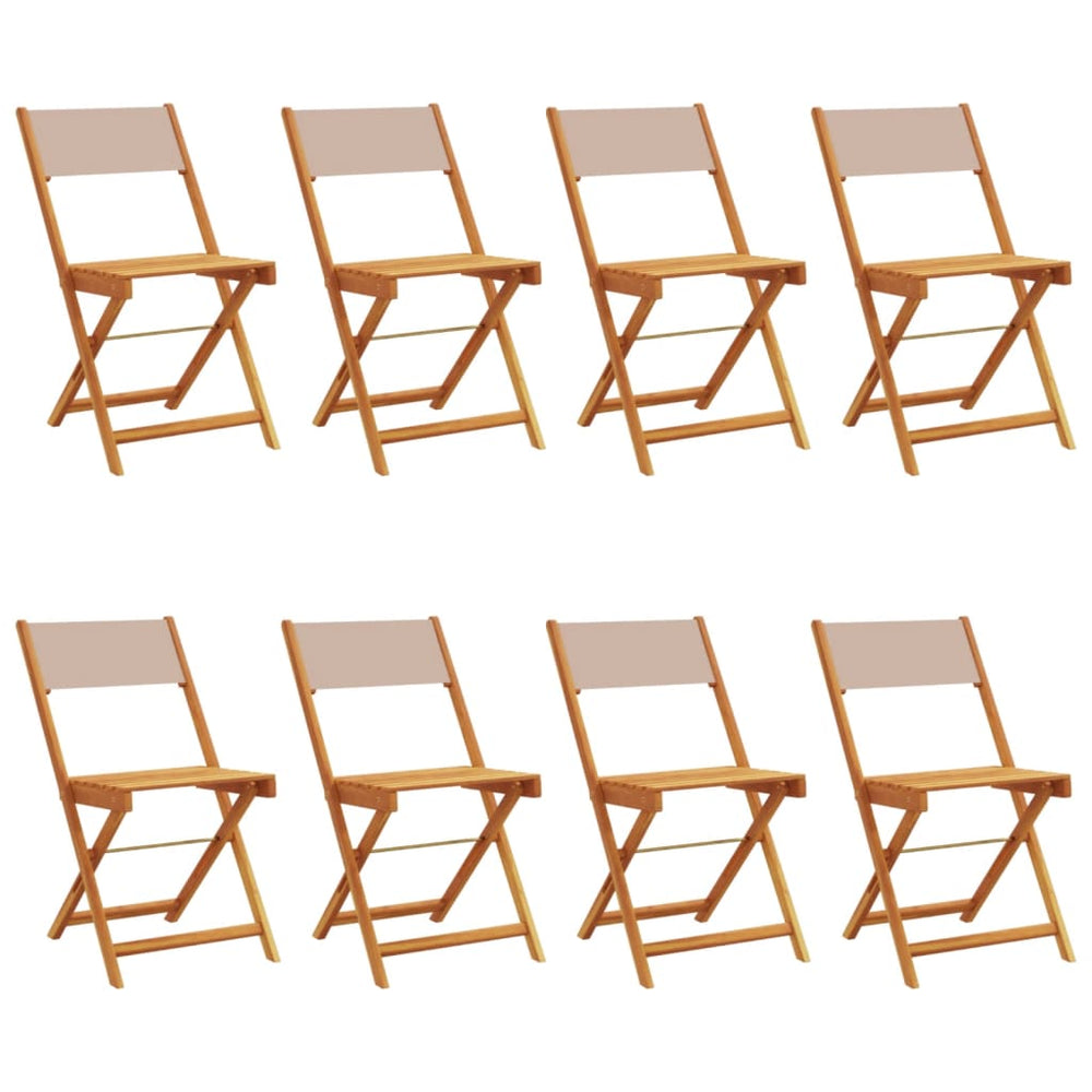 Klappbare Gartenstühle 8er Set Taupe