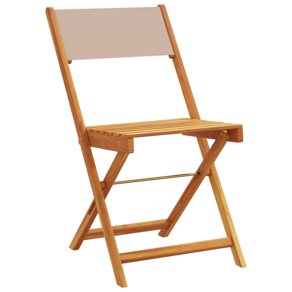 vidaXL Chaises de jardin 8 pcs Pliantes Tissu taupe et Bois massif
