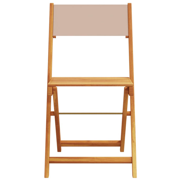 vidaXL Chaises de jardin 8 pcs Pliantes Tissu taupe et Bois massif