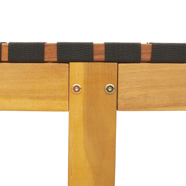 vidaXL Bains de soleil 2 pcs Noir Bois d'acacia massif et tissu