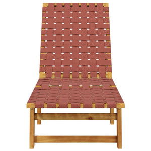 vidaXL Bains de soleil 2 pcs Rouge Bois d'acacia massif et tissu