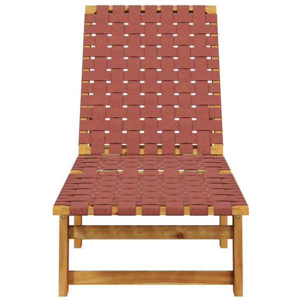 vidaXL Bains de soleil 2 pcs Rouge Bois d'acacia massif et tissu