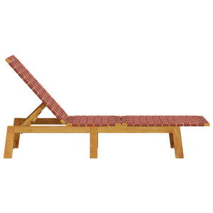 vidaXL Bains de soleil 2 pcs Rouge Bois d'acacia massif et tissu